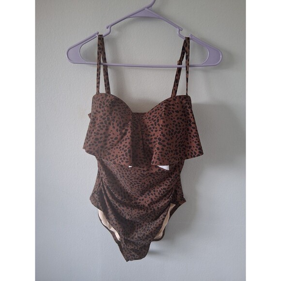 Kona Sol Women's Animal Print One-Piece Swimsuit - Size L - Picture 1 of 5